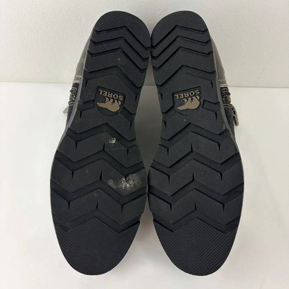 Sorel Women's Black‎ Suede Ankle Boots Side Zip Size 8 Waterproofed